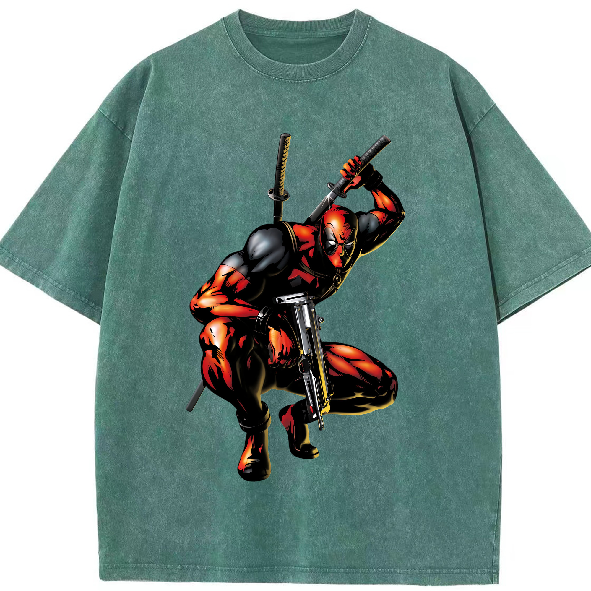 （画像用） Deadpool デッドプール 綿100% ヴィンテージ風 半袖Tシャツ（フロントプリント）